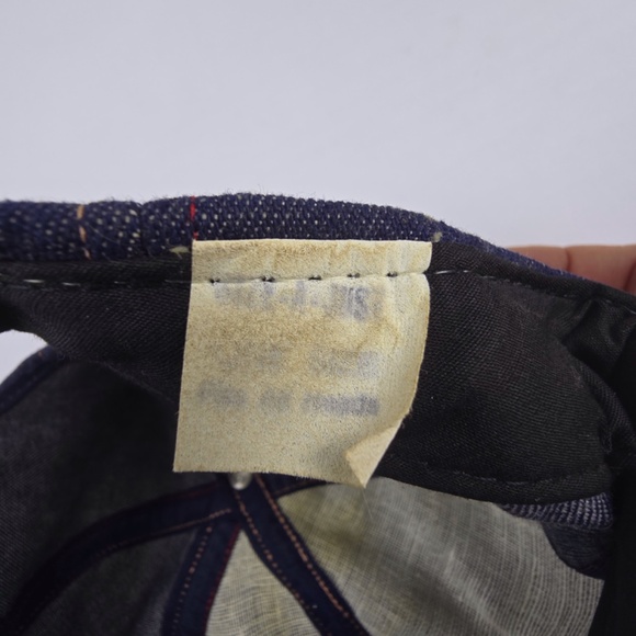 RARE Vintage 90s Skoal Chewing Tobacco Denim Snapback Hat Multi Color Stitch - Picture 8 of 9